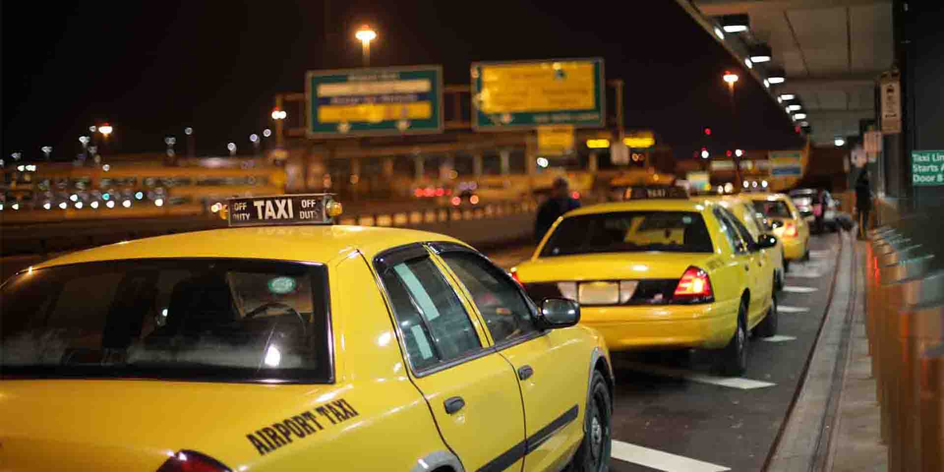 Newark Airport has taxi stands in every Terminal, just follow the taxi signs.