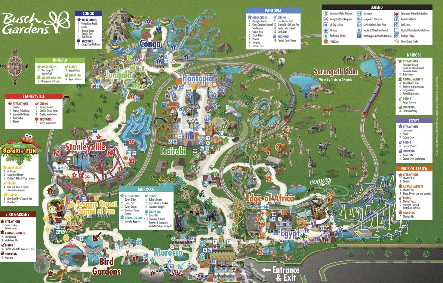 BUSCH GARDENS PARK MAP. ALL CREDITS BUSCH GARDENS.   DOWNLOAD LARGE MAP HERE.