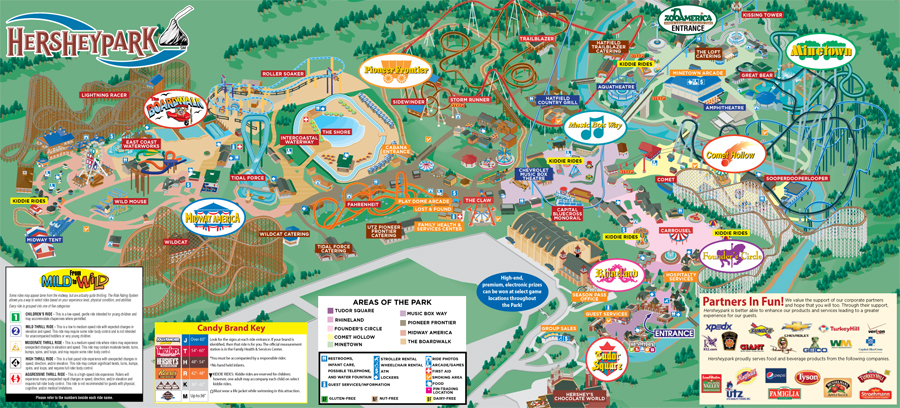 Hersheypark’s PARK MAP, ALL CREDIT TO hersheypark