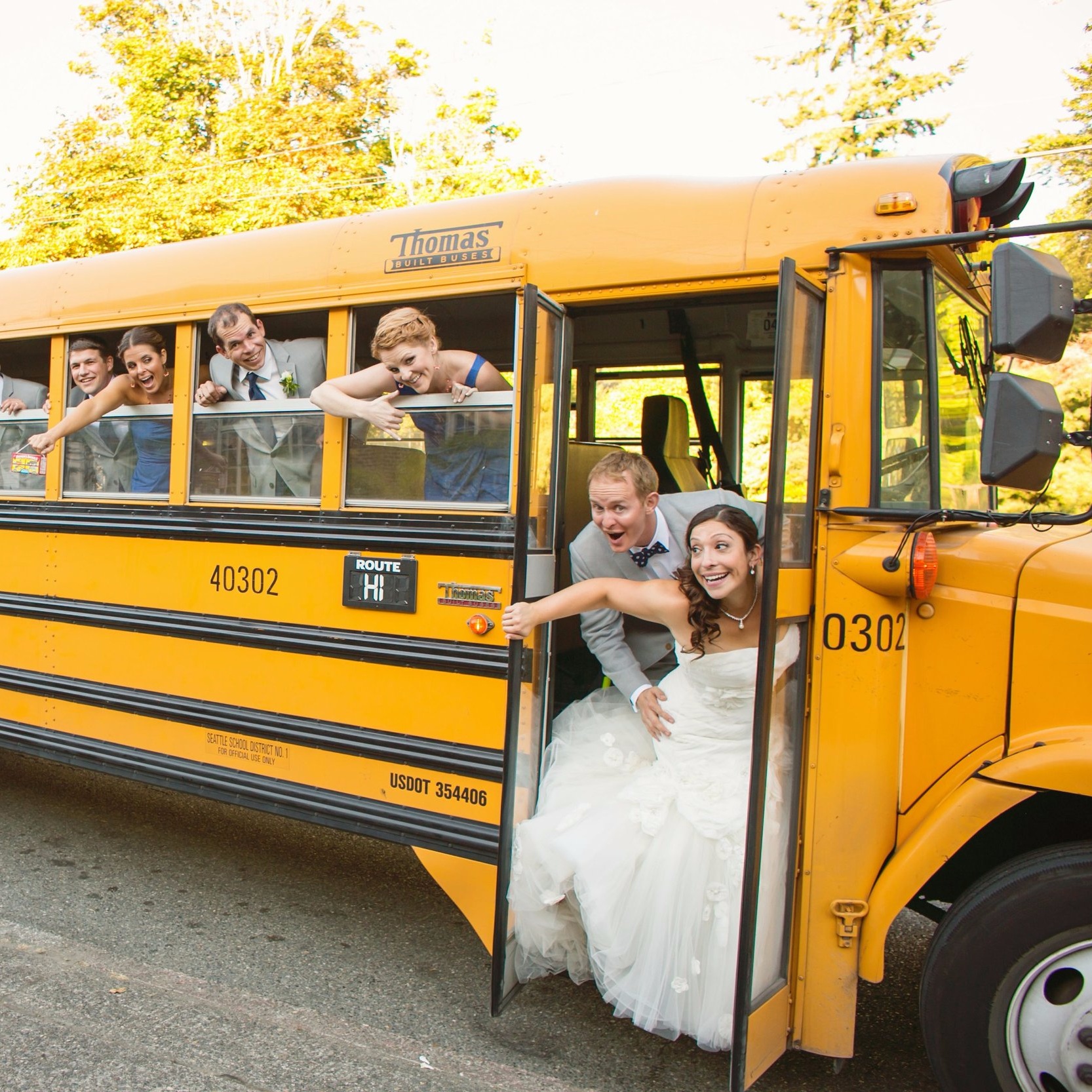 School Bus Rental for Wedding